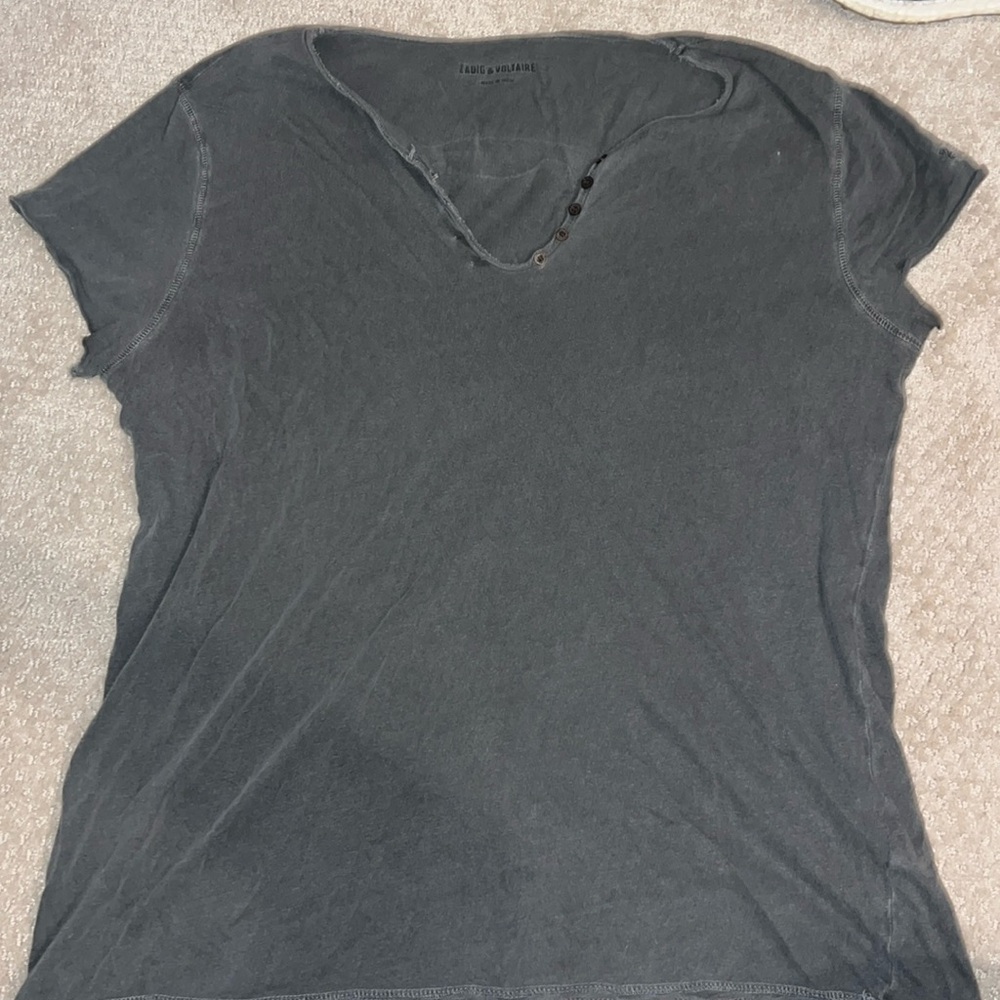 Zadig & Voltaire Insignia Henley Charcoal Gray